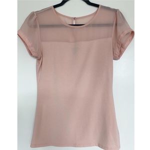 *EXPRESS* Blush Pink Top with sheer shoulders